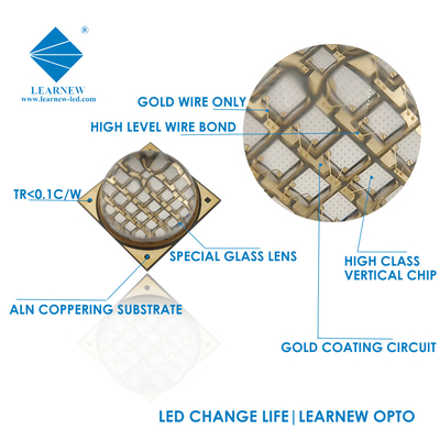 R15MM 100W UV LED Chips 2100mA พลังงานสูง UV LED Quartz Glass Lens