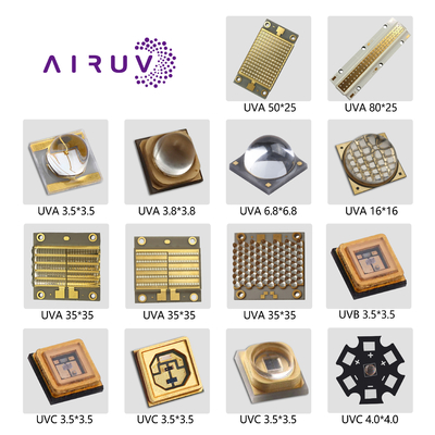 เครื่องพิมพ์ 3D 3535 3838 6868 UVA 10W 50W 100W 200W 300W UV LED Chip 365nm 385nm