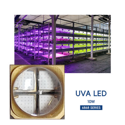 ชิป LED UVA กำลังไฟสูงโดยตรงจากโรงงาน SMD6868 365nm 385nm 395nm 10W ไฟ LED UV สำหรับการบ่ม UV และเครื่องพิมพ์ 3 มิติ