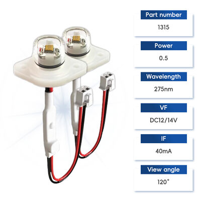 ประสิทธิภาพสูง ECO ราคา UV UV-C DC12V UVC โมดูล LED 275nm 0.5W 40mA IP68 DC24V ล้างอากาศน้ํา 6-10mW
