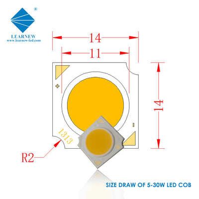 ชิป LED COB ซีรี่ย์ 1414 3W 5W 9W 15W 2700K 6500K 120-140lm/W R11mm สําหรับสโปตไลท์ LED