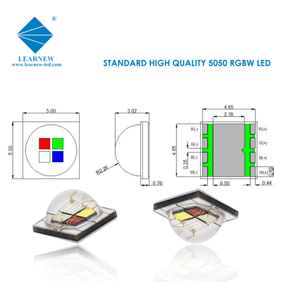 ชิป 12W SMD5050 RGBW 350mA 620-630nm 520-530nm 460-470nm 3000K สําหรับแสงเวที