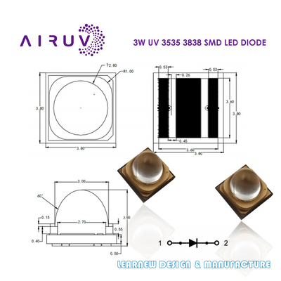 UVA UVB UVC UV LED ชิป 365nm 385nm 395nm 3535 3838 6868 2828 1616 UV LED