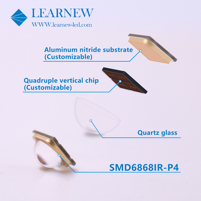 ชิป LED IR ความหนาแน่นและความเข้มข้นสูง 5-8W สําหรับความยาวคลื่นหลัก 730-950MM