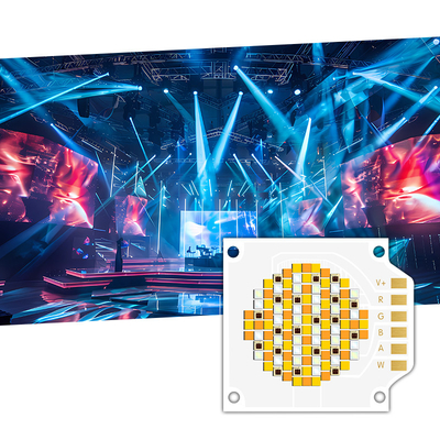 250W VF 24-26V Dimmable 5 สี RGBCW COB LED ชิปด้วย CRI สูง 90RA สําหรับการส่องแสงเวที