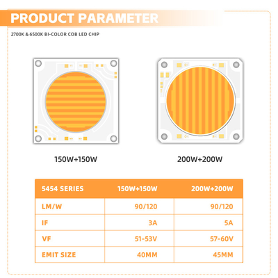 5454 Bi-Color 2700k 6500k Cct พลังงานสูง 1500w 200w Cob Led Chip Module สําหรับไฟถ่ายภาพ