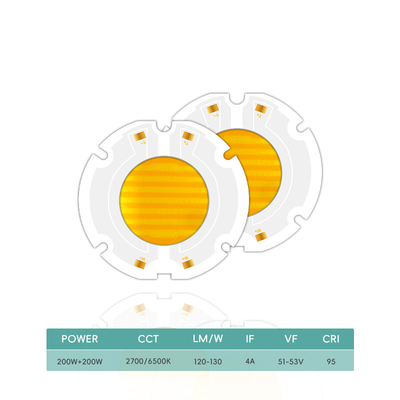 AC 51-53V 2700K-6500K ชิป LED สเปคตรเต็ม 200w AC COB ชิป LED