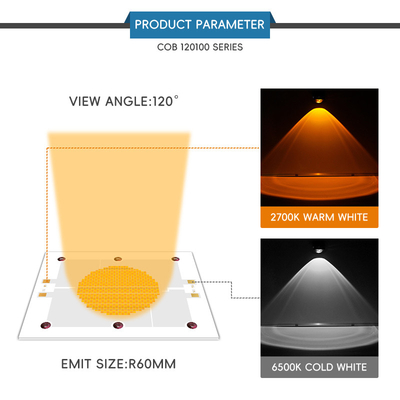 ชิป LED COB พลังงานสูง 1200W Bi color 2800k 6500k LED COB ชิปสําหรับไฟถ่ายภาพ