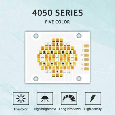 ชิป LED ประสิทธิภาพสูง 4050 ขนาด 2700k 6500k 180w สีห้า COB ชิป LED