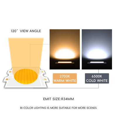 การดับความสว่าง 72V 75V ดับคู่สี 300W + 300W ความดันคงที่ COB LED 4055 Bi Color 2700k 6500k 95ra LED สําหรับไฟสาย