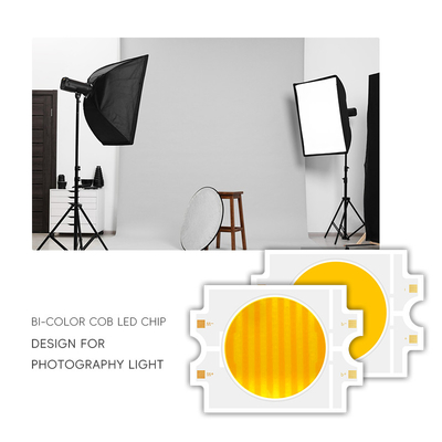 Cob Led Cob Chip Bi-Color COB LED RA95 การหมอกแบบไม่มีขั้นตอน CCT 2700K+6500K พลังงานสูง 100W-300W