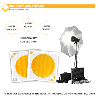 50W + 50W COB ปรับความเข้ม 2700k + 6500k ชิป 28 * 28 มม 1400mA Ra95 ไดโอเดส LED พลังงานสูงสําหรับแสงสว่าง / ไฟล้าง
