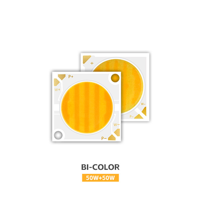 ชิป LED COB 2800k / 6500k CCT CRI สูง RA95 ชิป LED COB R21mm 40W+40W 100-110lm/w 1.1A 36-38V สําหรับแสงเวที