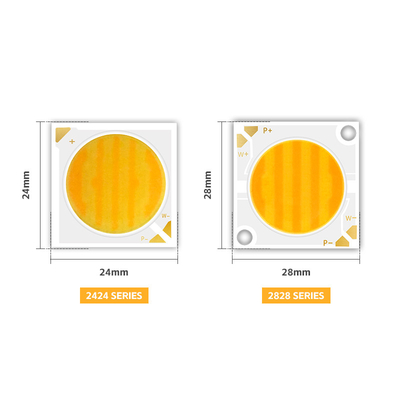 ชิป LED COB 2800k / 6500k CCT CRI สูง RA95 ชิป LED COB R21mm 40W+40W 100-110lm/w 1.1A 36-38V สําหรับแสงเวที