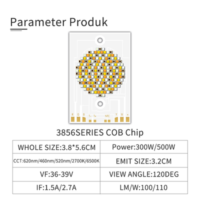 300W 500W COB 3856 Led Chip CCT สีห้า 2700k- 6500k LED ปรับแต่งได้ 36-39V OEM / ODM COB สําหรับการถ่ายภาพ แสงวีดีโอ