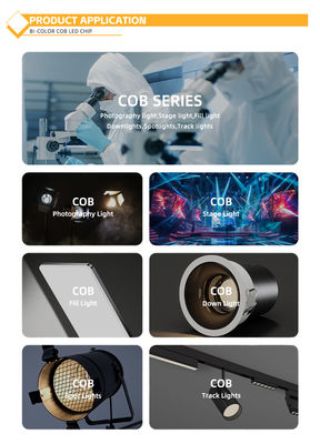 ชิป LED COB 2424 COB CRI สูงสองสี 30W/40W/50W/80W 2-in-1 แสงขาวอบอุ่นและแสงขาวเย็น