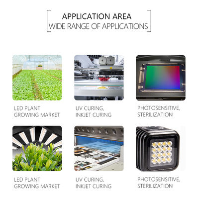 ชิป UV LED แบบปรับแต่งได้ SMD 3535 3838 8025 220-420nm รับประกัน 5 ปี