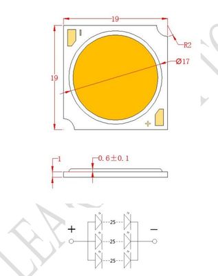 Bridgelux LED COB Chip ด้วย Ra97 Ra98 การแสดงสีสูงและประสิทธิภาพ 140 lm / w สําหรับการสว่างมืออาชีพ