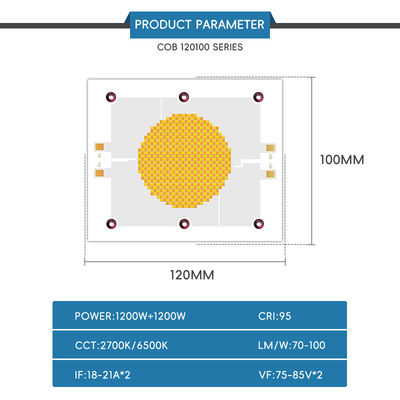 ชิป LED COB ประสิทธิภาพสูง พร้อมอายุการใช้งาน 10000 ชั่วโมง มุมมอง 120° และวัสดุ Algainp สำหรับไฟเวทีและไฟถ่ายภาพ