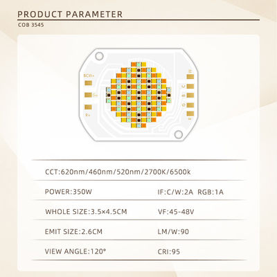ชิป LED COB 350W 2700K-6500K RGBCW ปรับสีได้เต็มรูปแบบ พร้อมมุมมอง 120° สำหรับไฟเวทีและไฟถ่ายภาพ
