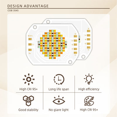 ชิป LED COB 350W 2700K-6500K RGBCW ปรับสีได้เต็มรูปแบบ พร้อมมุมมอง 120° สำหรับไฟเวทีและไฟถ่ายภาพ