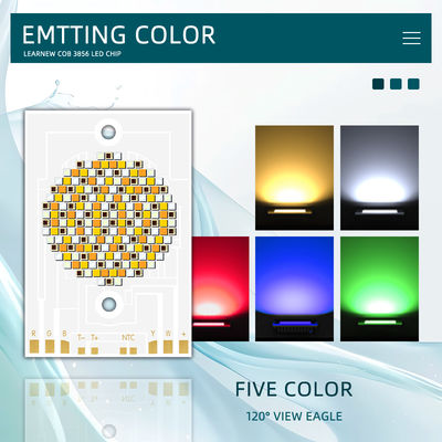 ชิป LED COB RGBWW 5-in-1 300W 500W 460/520/620NM สำหรับไฟเวทีและโปรเจกต์ DIY