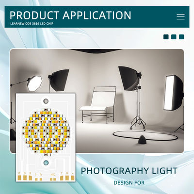 ชิป LED COB กำลังไฟสูง 300W 500W RGBWW 38x56 มม. 110LM/W 2400K-7000K สำหรับไฟส่องสว่างเชิงพาณิชย์