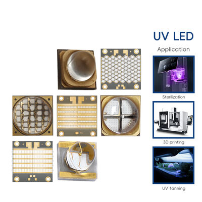 ชิป LED UVA ความสว่างสูง 385nm กับมุมมอง 60° สําหรับการพิมพ์ 3D ยูวีเรซินความแม่นยํา