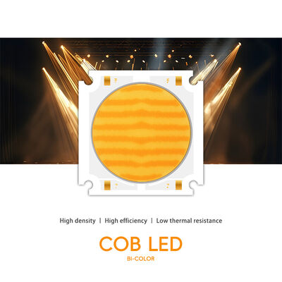 ชิป LED COB ขนาด 200W + 200W มืออาชีพ ความแรงสูง Bi Color CHIP 55X55MM 72-76V COB Warm COOL White สําหรับการโฆษณา