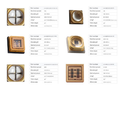 3W 365nm 3838 SMD 700mA 3V 60DEG UV UVA LED Diode Flexo Printing 385nm 60DEG 395nm LED Chip การรักษา 810-1500mW เครื่องพิมพ์ 3D