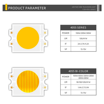 DIMMABLE 4055 COB LED CHIP BICOLOR 2 สี CCT CRI95 600W 2700-6500K 40000LM ดาวน์ไลท์