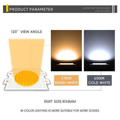 DIMMABLE 4055 COB LED CHIP BICOLOR 2 สี CCT CRI95 600W 2700-6500K 40000LM ดาวน์ไลท์
