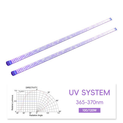 หลอด LED บ่ม UV 365nm 100W 1500 มม. AC IP20 สำหรับงานพิมพ์ หลอด UV 120W UV UVA