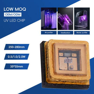 UV UVC 3535 แพคเกจ 265nm SMD ความสามารถสูง SMD 100mA 150mA UVC LED Diode 1W 255nm 275nm การทําความสะอาดน้ําอากาศ