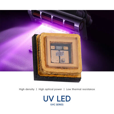 3W UVC 3535 แพ็คเกจ 265nm SMD ประสิทธิภาพสูง SMD 500mA UVC LED ไดโอด ประสิทธิภาพสูง 110mW 275nm สำหรับการทำน้ำและอากาศให้บริสุทธิ์