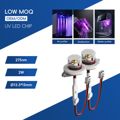 ประสิทธิภาพสูง ECO ราคา UV UV-C DC12V UVC โมดูล LED 275nm 0.5W 40mA IP68 DC24V ล้างอากาศน้ํา 6-10mW