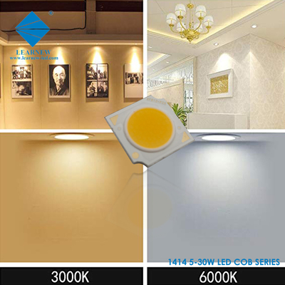 ชิป LED COB ซีรี่ย์ 1414 3W 5W 9W 15W 2700K 6500K 120-140lm/W R11mm สําหรับสโปตไลท์ LED