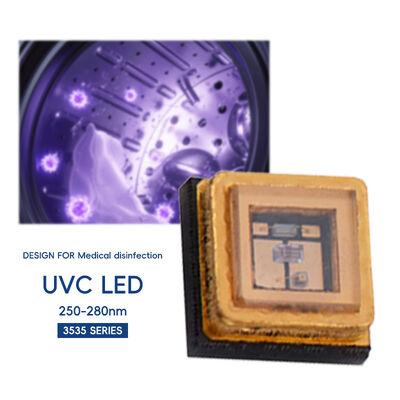 ชิป LED UVC กำลังสูง 3535 1W 5-7V 250nm 260nm 270nm 280nm หลอดไฟไดโอดสำหรับบ่ม