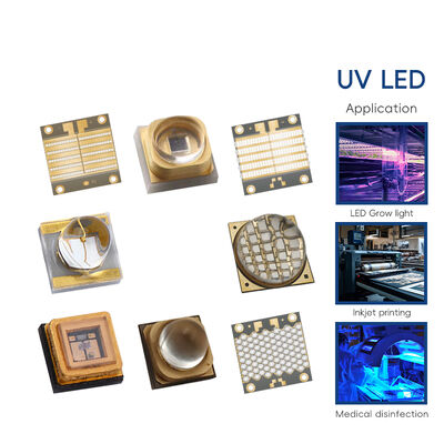 ชิป LED UVA ขนาดสูง 395nm 125W UV Light ความร้อนต่ํา 4-7V Ra95 120 มุมรังสี เครื่องพิมพ์ 3 มิติ